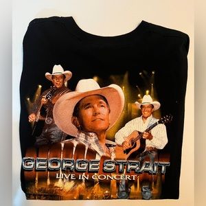 Vintage 2005 George Straight Live In Concert T Shirt Black size XL